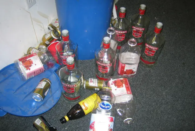 A 2005 photo of the aftermath of an unrelated fraternity party